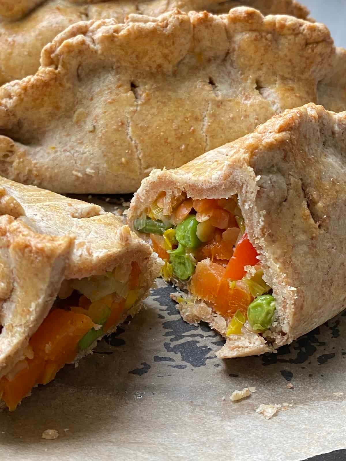 Vegetable and Lentil Pasties. Vegetable and Lentil Pasties.