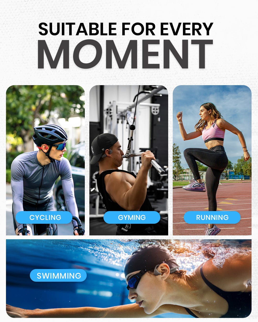 bone conduction headphones are suitable for all active lifestyles