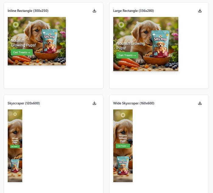 AI-Generated Banners —E-commerce Screenshot