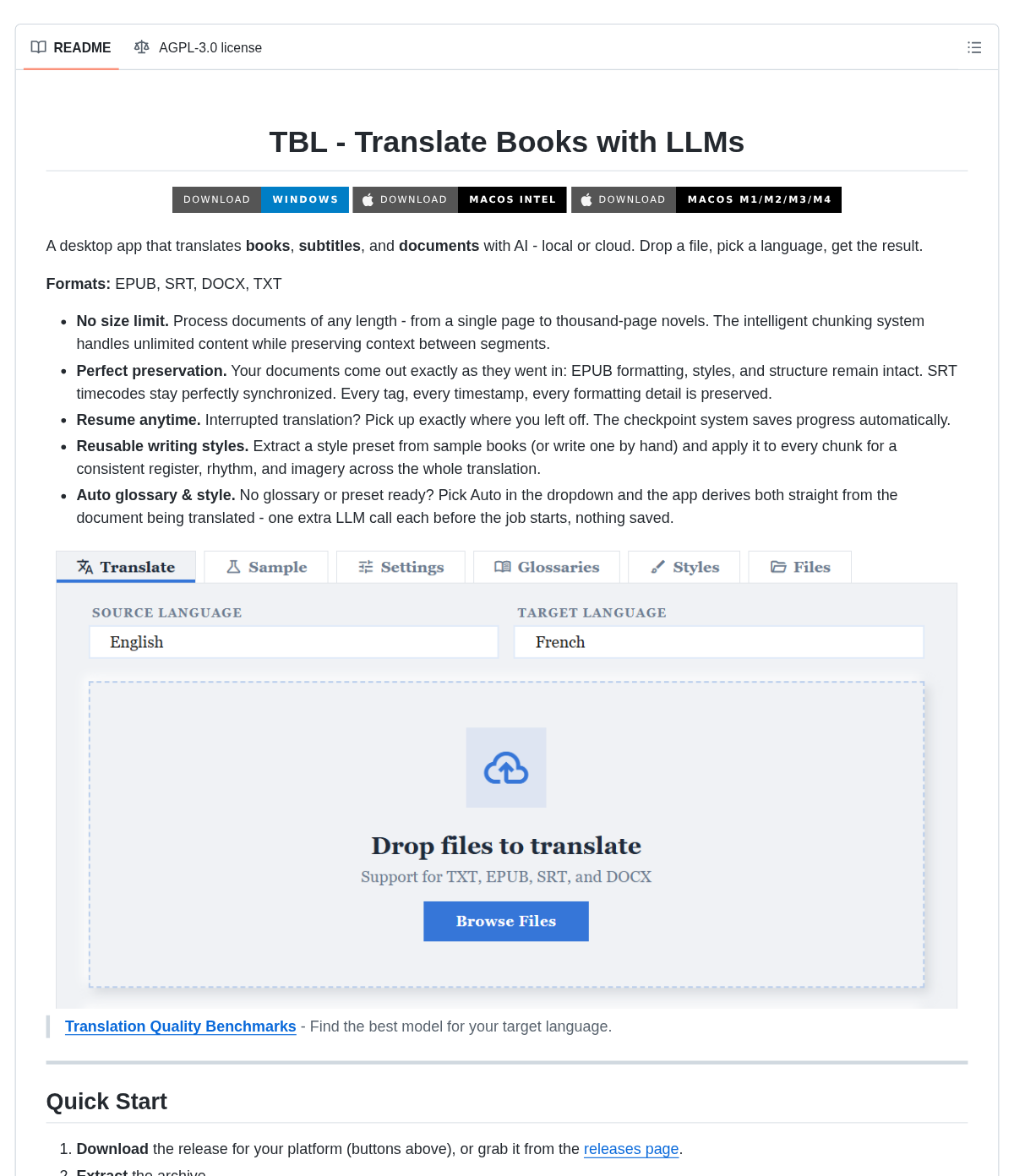 Screenshot or cover image for hydropix/TranslateBooksWithLLMs Screenshot or cover image for hydropix/TranslateBooksWithLLMs