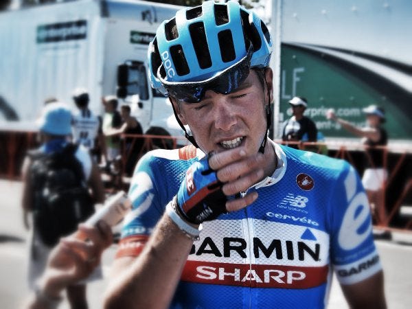 Rohan Dennis, showing the strain. Rohan Dennis, showing the strain.
