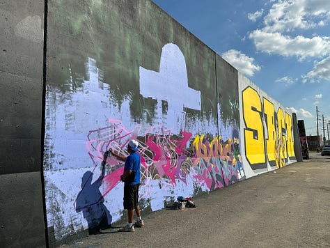 Photos of graffiti art murals