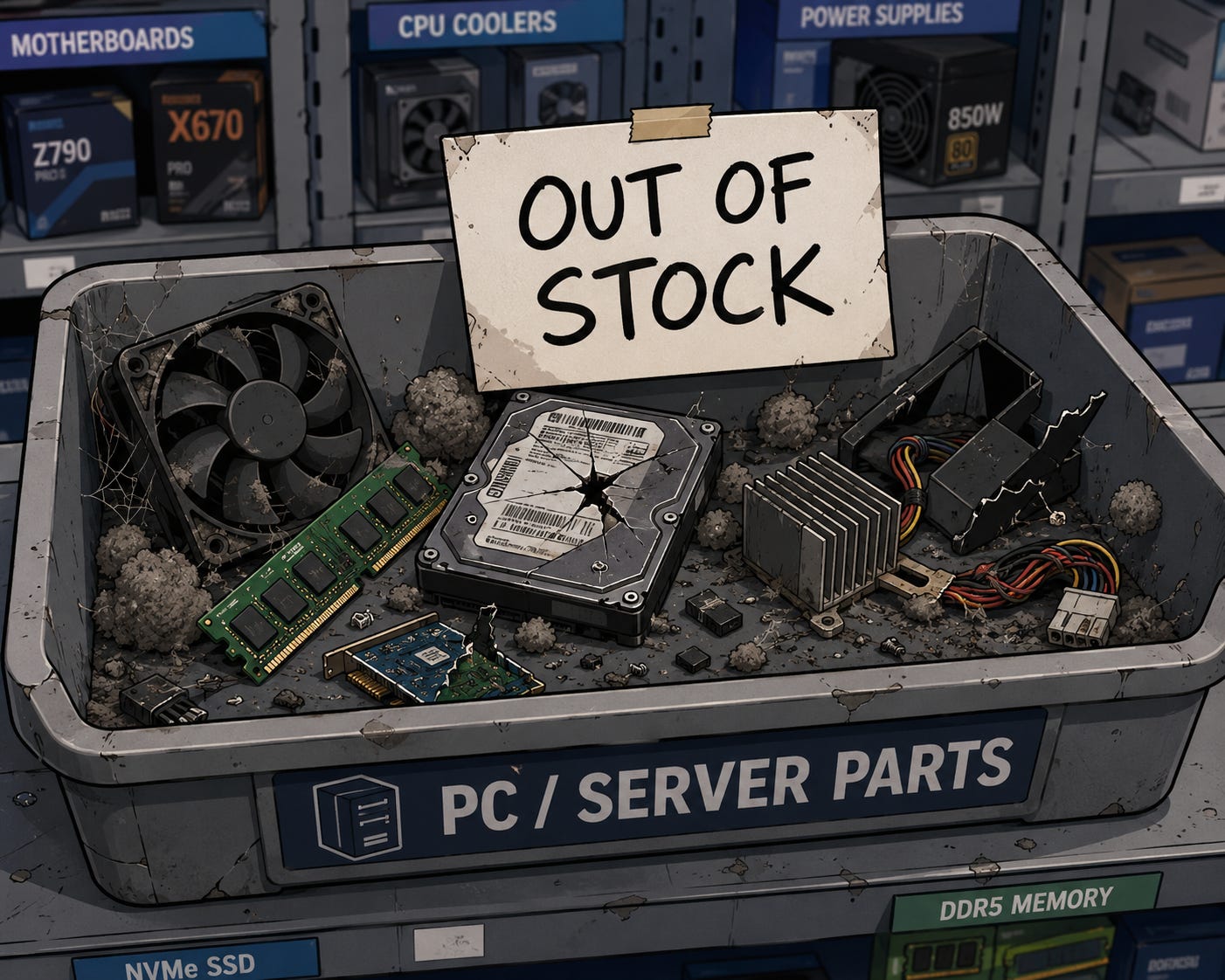 Empty PC Parts Bin Empty PC Parts Bin