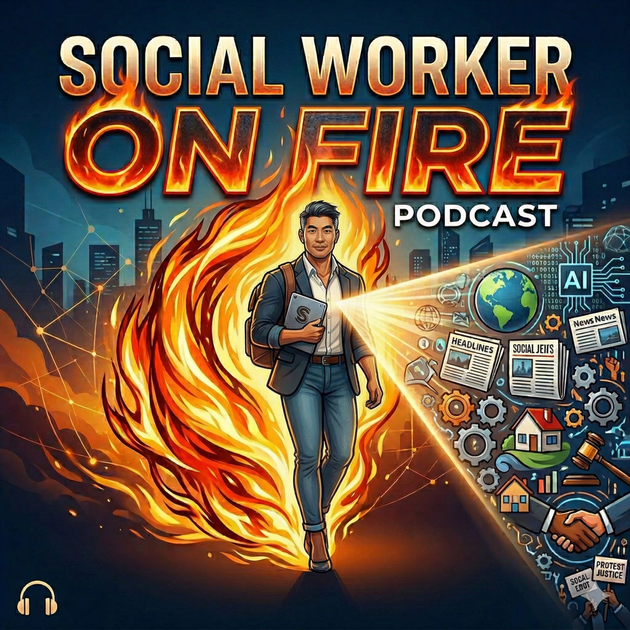 Social Worker on Fire