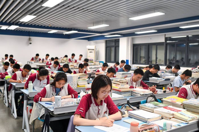 Nanjing high school students studying for the Gaokao. Nanjing high school students studying for the Gaokao.