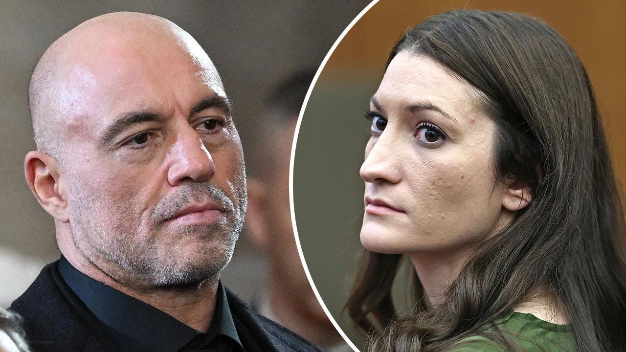 Composite photo of Joe Rogan and Lindsay Clancy.
