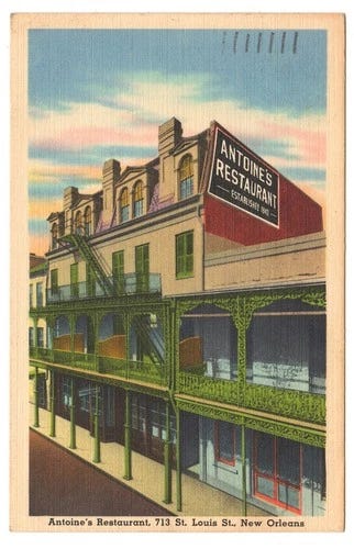 Antoines Restaurant Postcard New Orleans Orleans Parish Louisiana Mystery Room - Picture 1 of 2