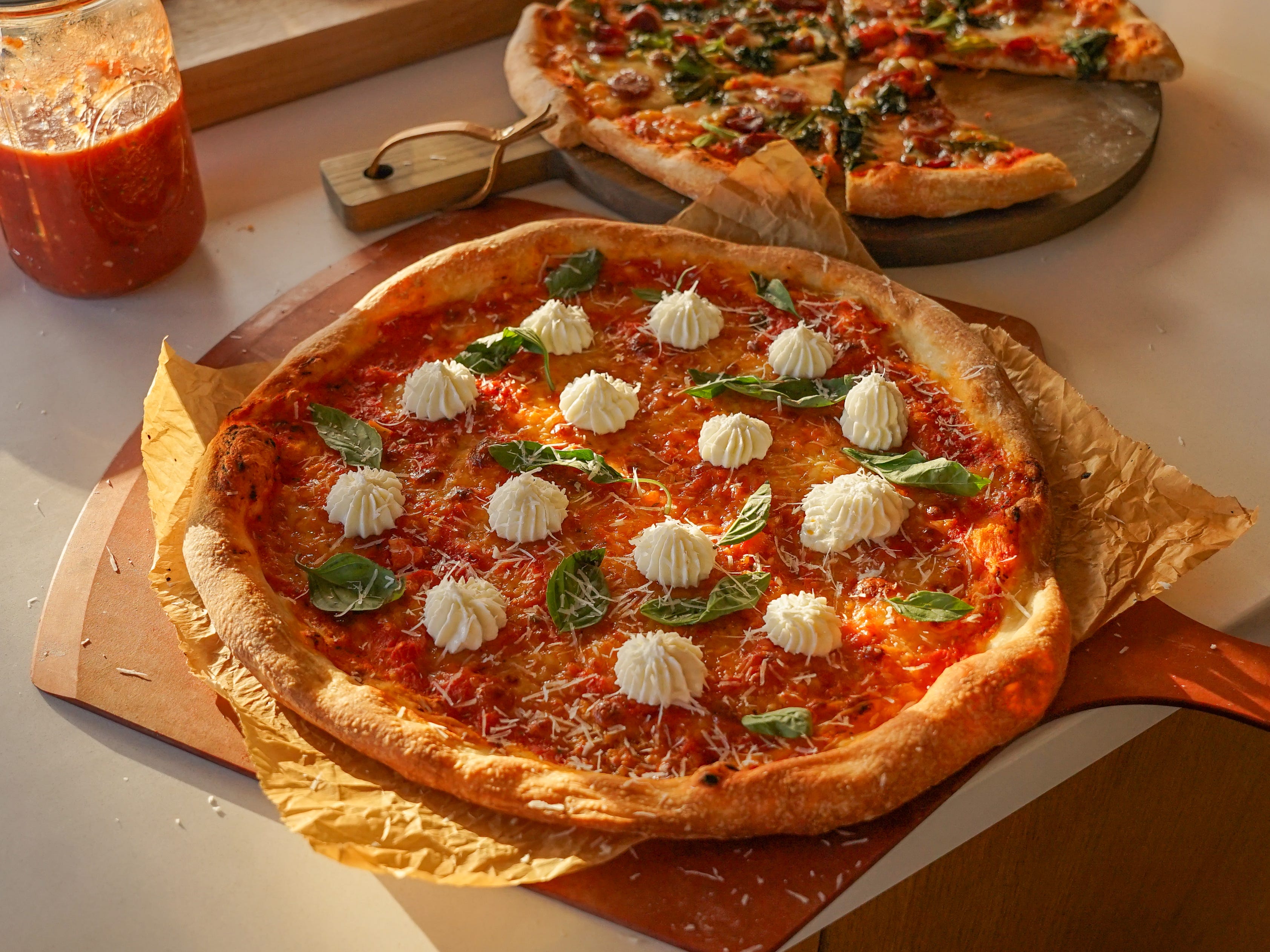 Gai Lan and Chinese Sausage Pizza - by Kristina Cho