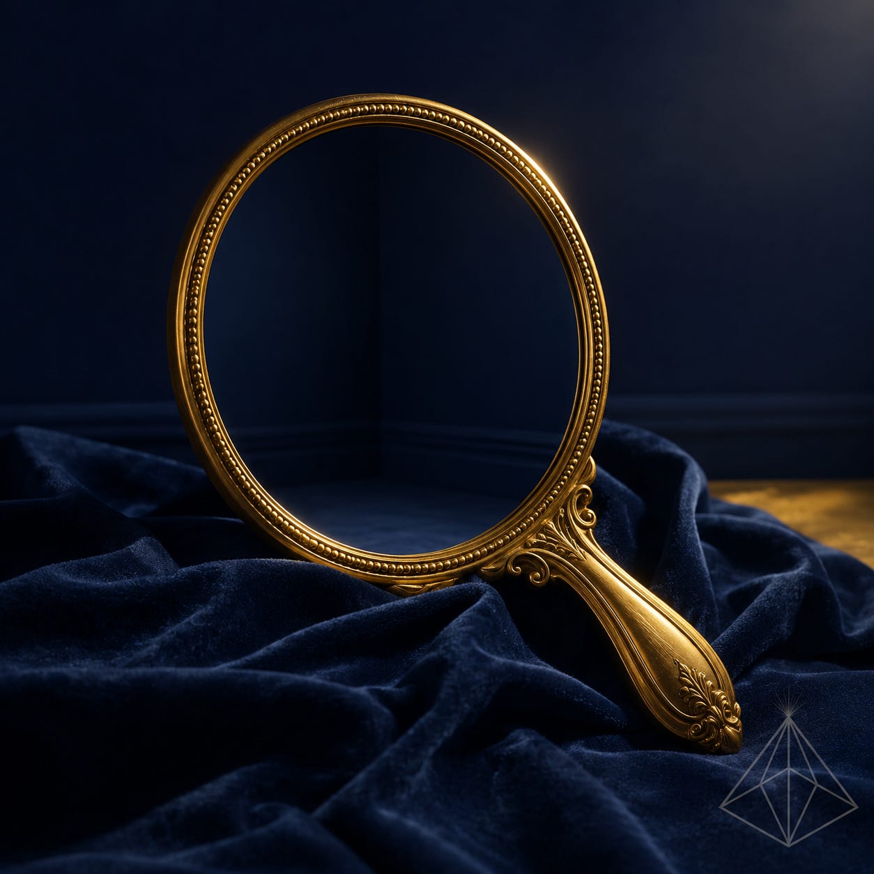 The Visible Practitioner AI visibility image for June 2026. A brass mirror on navy reflecting an empty room, representing an AI result that looked real but didn't hold up. The Visible Practitioner AI visibility image for June 2026. A brass mirror on navy reflecting an empty room, representing an AI result that looked real but didn't hold up.