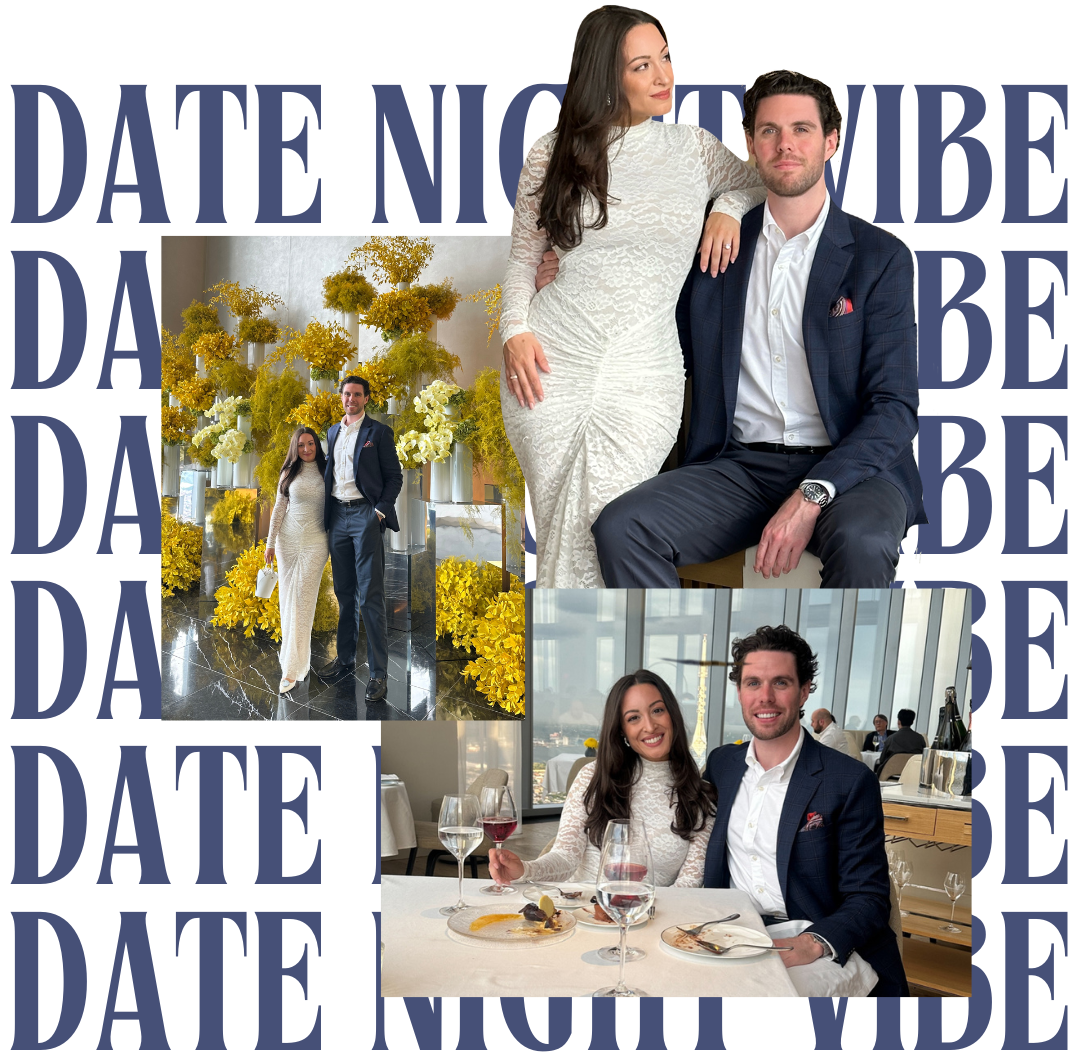 images of bella and pat dressed up for dinner 