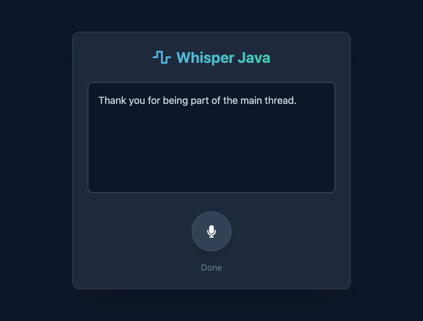 Whisper Java Screenshot