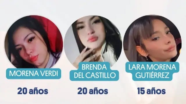 Composición de fotos de las tres mujeres con sus nombres y edades. Composición de fotos de las tres mujeres con sus nombres y edades.