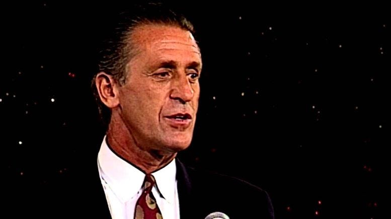 Pat Riley during the press conference announcing he would become the Miami Heat’s head coach in 1995. Pat Riley during the press conference announcing he would become the Miami Heat’s head coach in 1995.