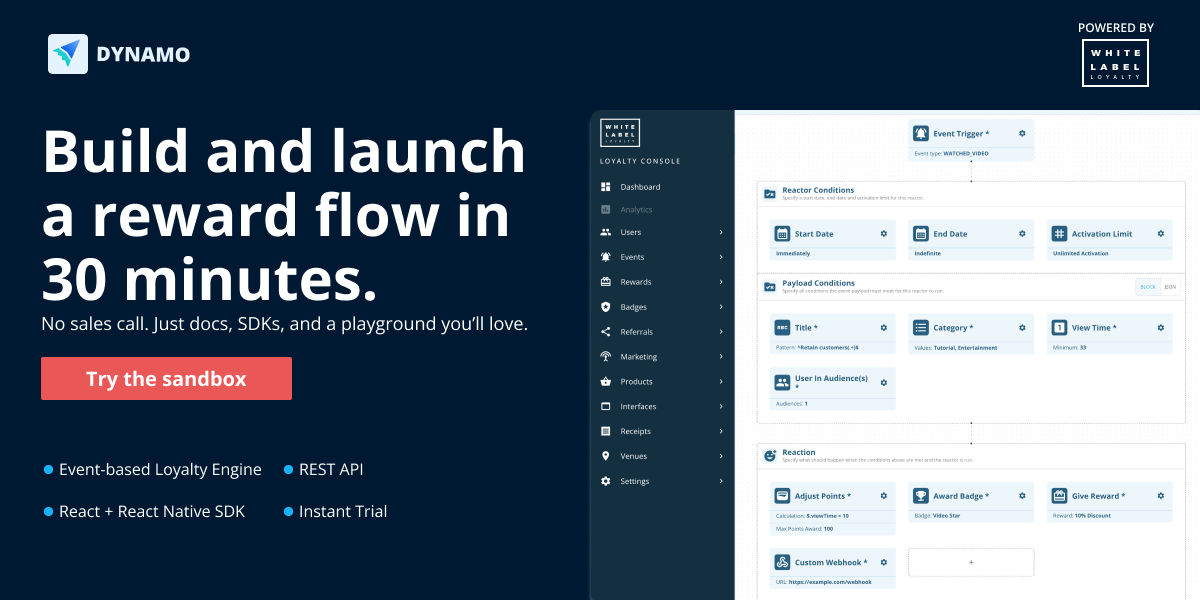 Build a working reward flow in minutes — with Dynamo