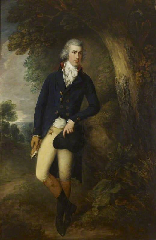 (L) Thomas Gainsborough, George Drummond, ca. 1780s, Oil on canvas, Oxford: The Ashmolean Museum of Art and Archaeology (R) Joseph Boze, Count of Mirabeau, 1789, Oil on canvas.