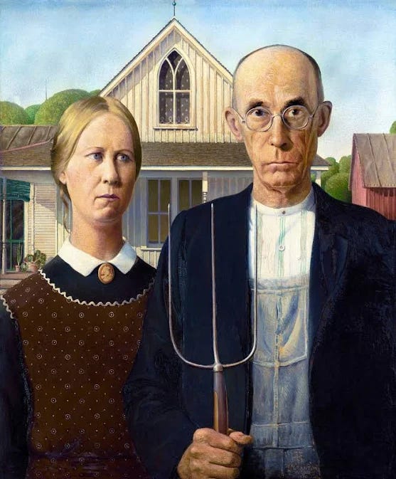 American Gothic Print by Grant Wood Famous Painting Print Vintage Wall Art Home Decor Wall Art Gift Classic Art As a Print