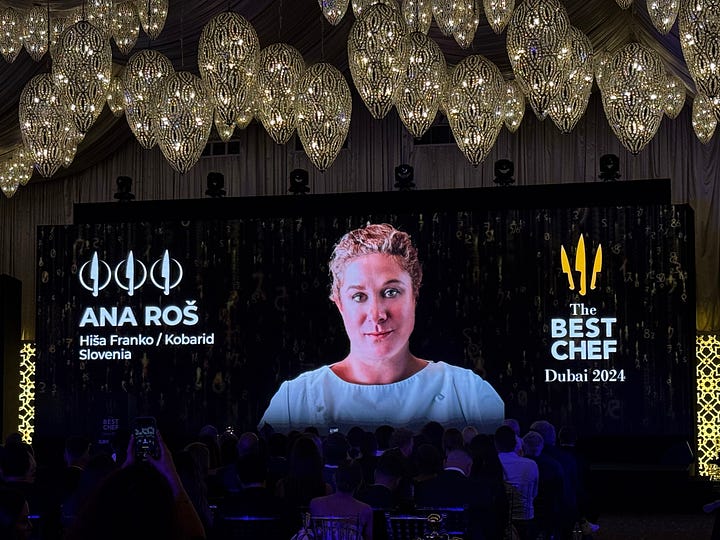 Ana Ros, one of the few female Three Knives Chefs and also won the Professional Award as voted by her peers.