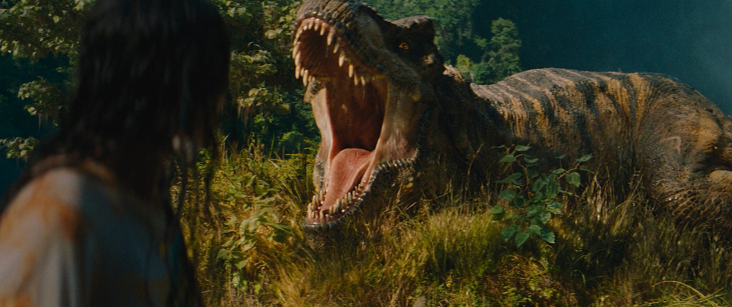 T-Rex, who just finished playing Trigorin in The Seagull off-Broadway, in Jurassic World: Rebirth T-Rex, who just finished playing Trigorin in The Seagull off-Broadway, in Jurassic World: Rebirth