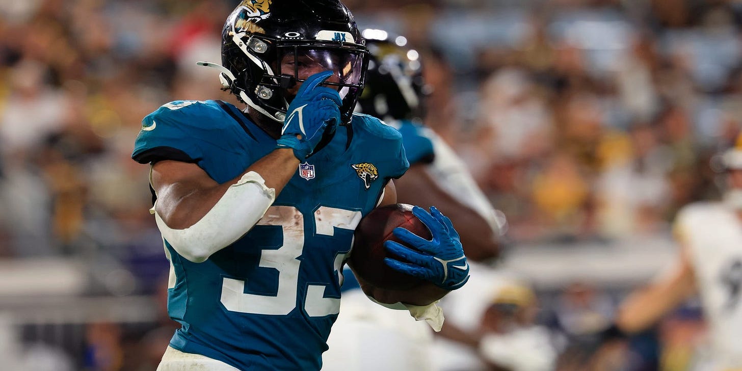 2025 NFL season: Jaguars' RB Bhayshul Tuten picked to have high impact