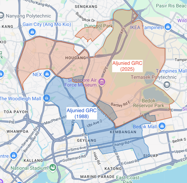 r/singapore - Aljunied GRC: 1988 vs 2025