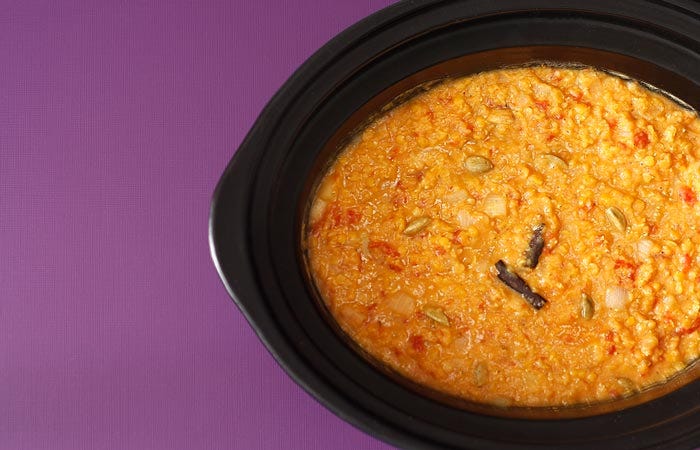 Dahl de lentejas rojas, receta para Crock Pot
