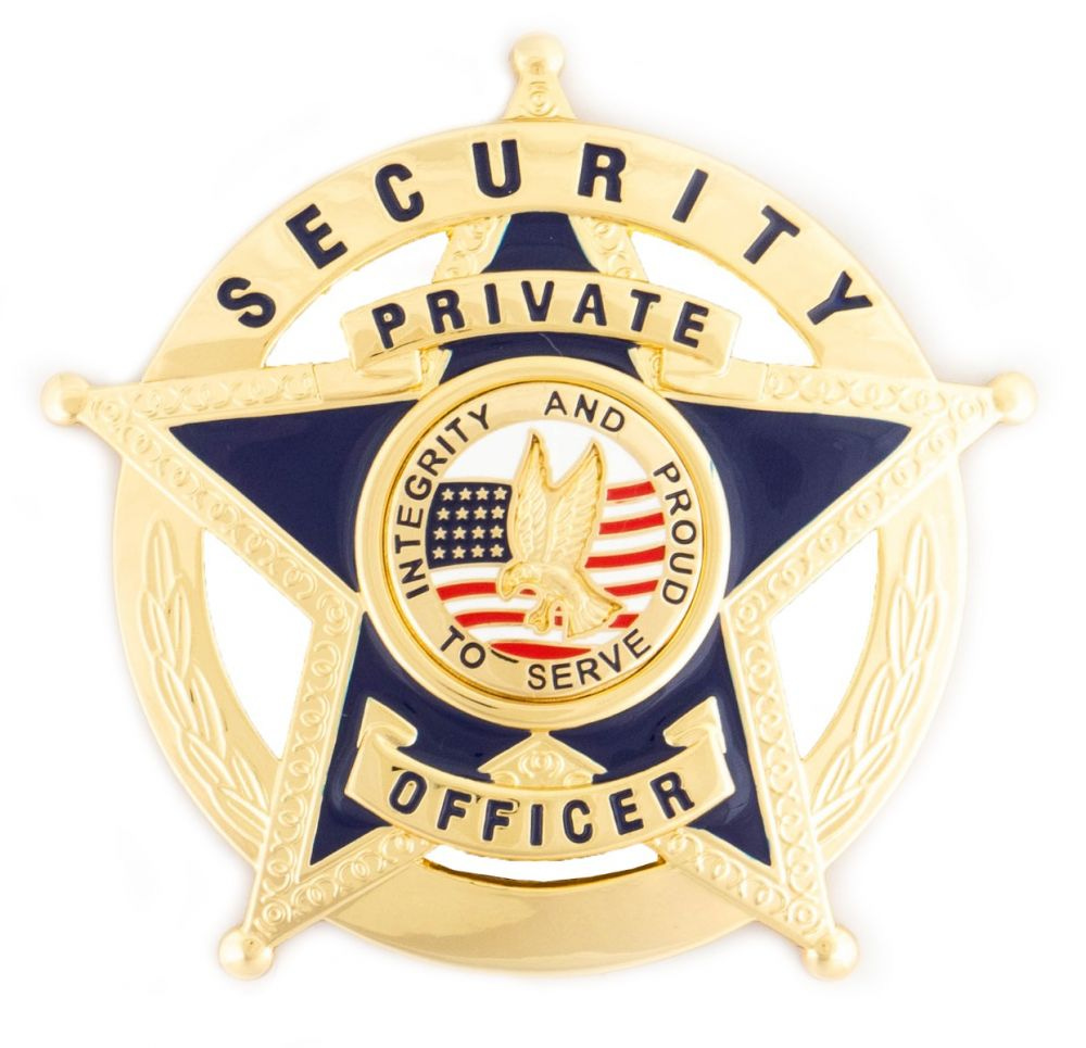 SECURITY PRIVATE OFFICER GOLD 5-POINT STAR BADGE