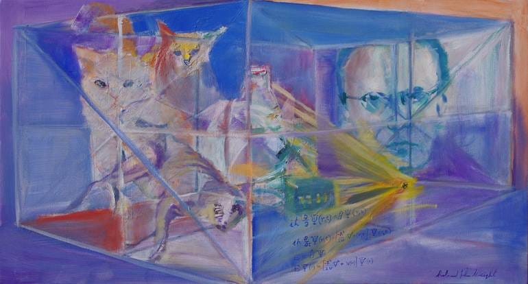Schrodinger's Cat Painting by Roland Weight | Saatchi Art Lebanon