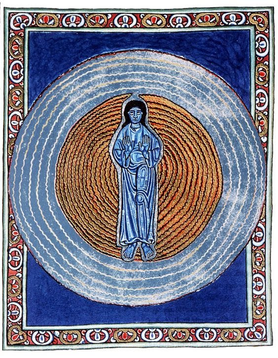This may contain: an image of jesus in the center of a circular design with swirls and circles This may contain: an image of jesus in the center of a circular design with swirls and circles