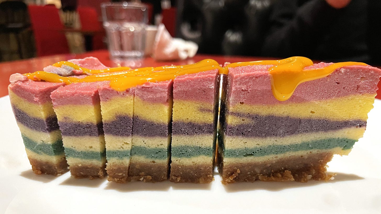 Chilled Raw Rainbow in the Sky Pie at Âu Lạc in Orange County, California