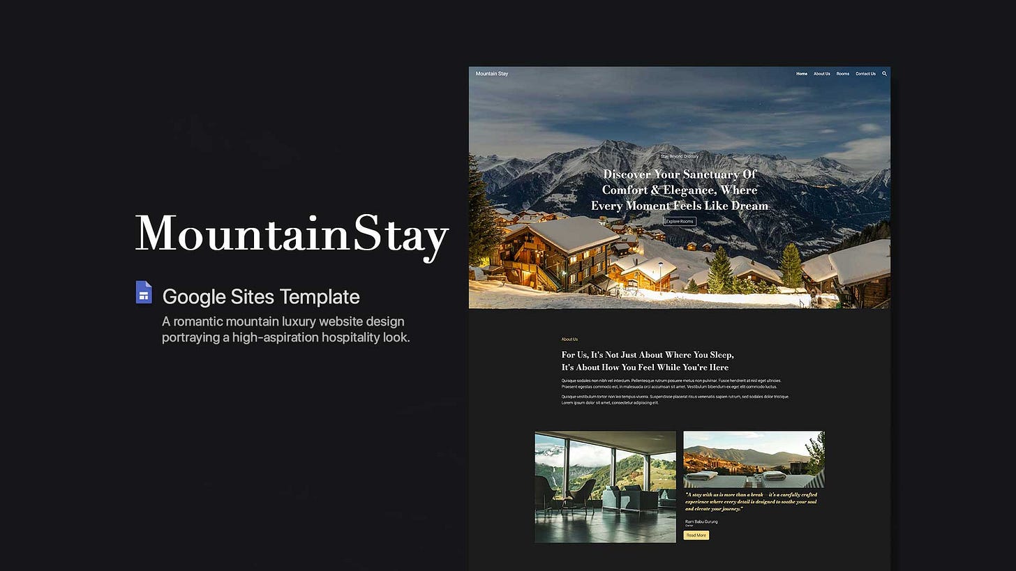 Mountain Stay - Google Sites Templates by Vijay Thapa Mountain Stay - Google Sites Templates by Vijay Thapa