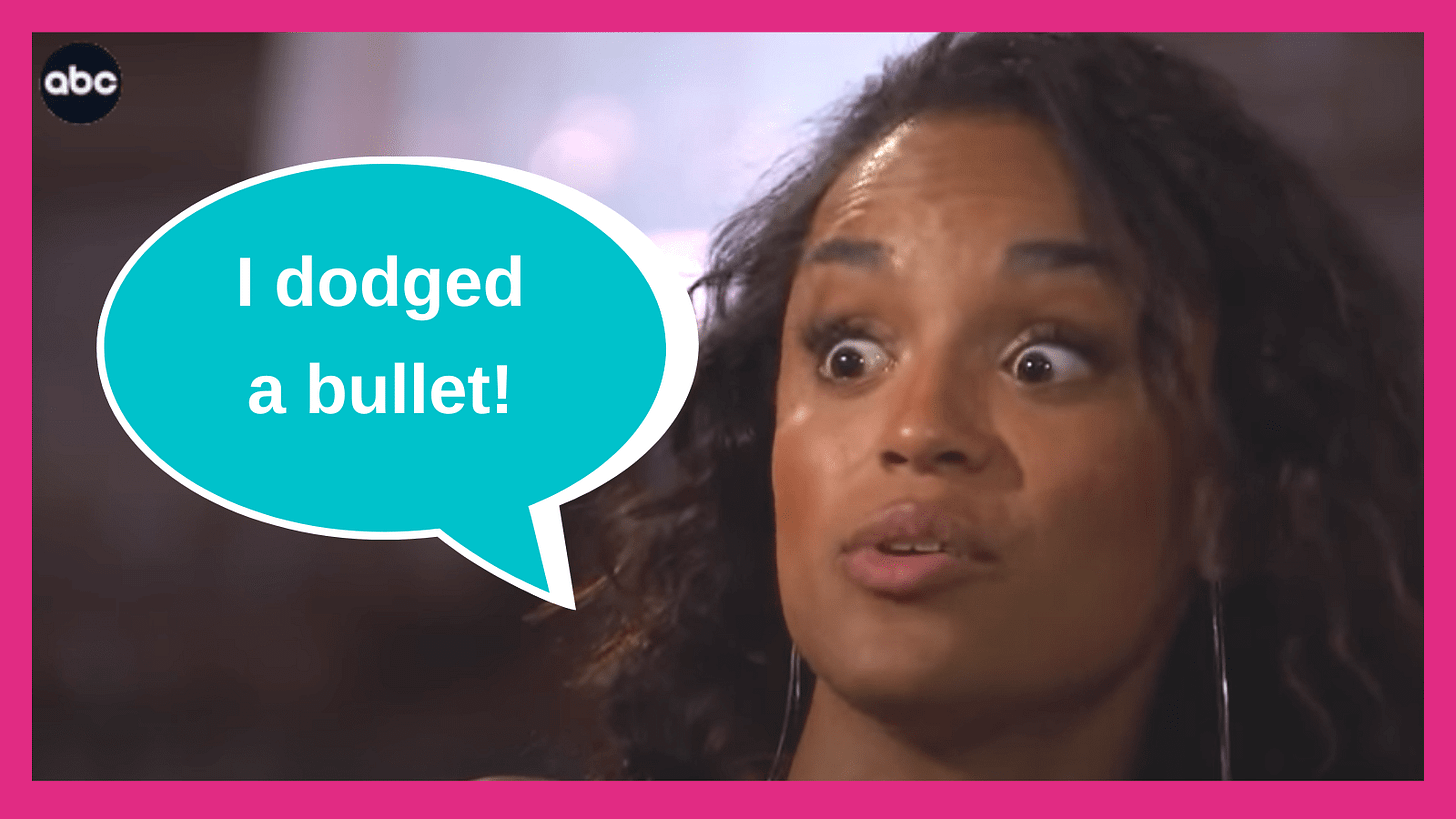 Photo of Serene, saying she dodged a bullet Photo of Serene, saying she dodged a bullet