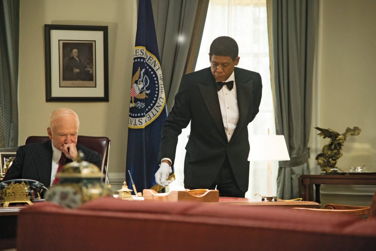 Robin Williams as Dwight D. Eisenhower and Forest Whitaker as Cecil Gaines in Lee Daniels' The Butler.