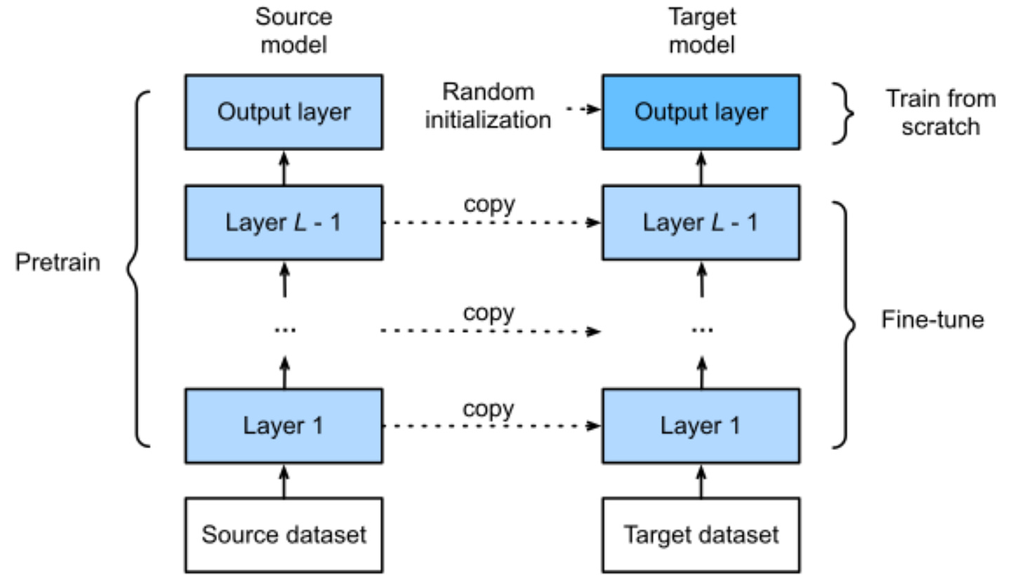 Illustration of fine tuning of pre trained language models