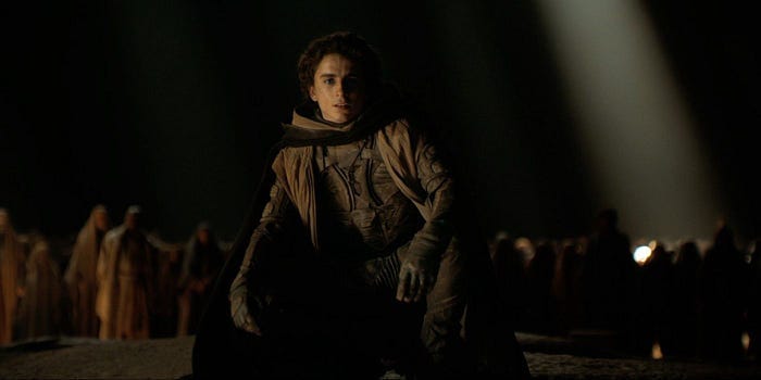 Timothée Chalamet em “Duna: Parte Dois”