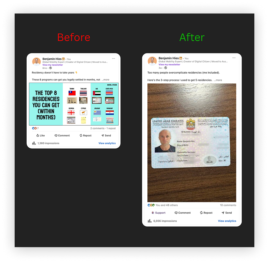 Benjamin Heis LinkedIn post