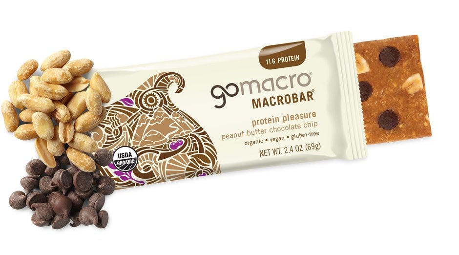 Go Macro Peanut Butter & Chocolate Chip 2.5oz Bar - 12ct