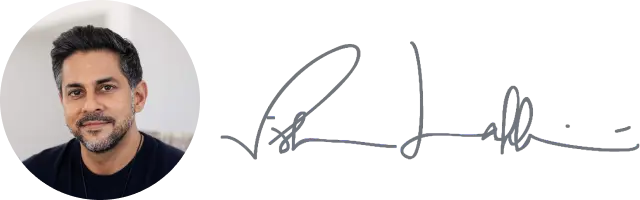 Vishen Lakhiani signature Vishen Lakhiani signature