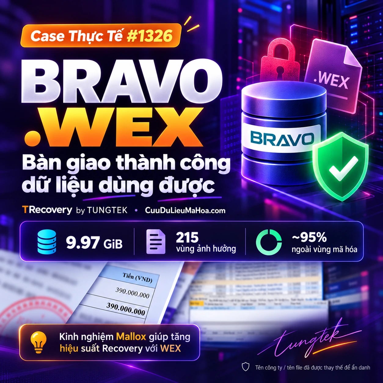 Case Thực Tế #1326 – BRAVO .WEX: bàn giao thành công dữ liệu dùng được