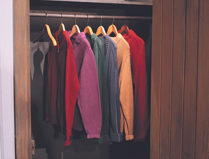 Sweaters in Closet - Mister Rogers' Neighborhood