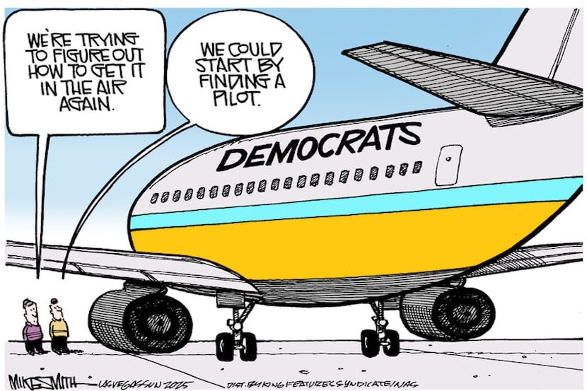 Editorial cartoon: Democratic Party needs a pilot