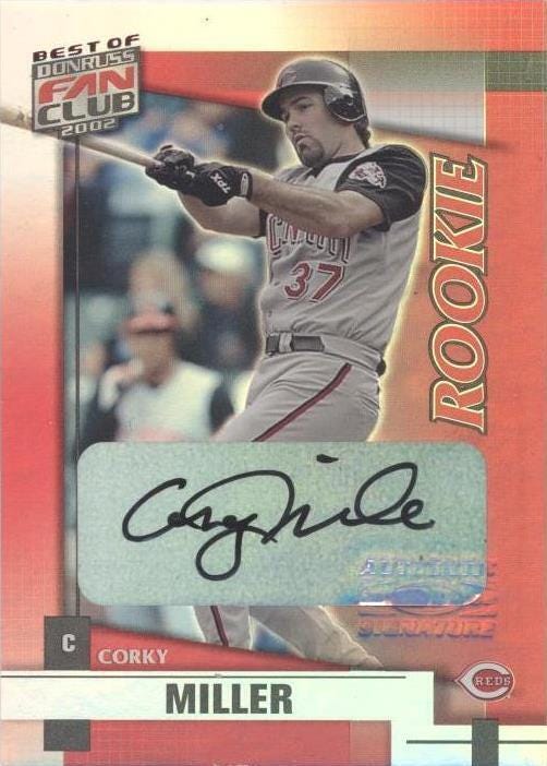 Corky Miller with the Cincinnati Reds Corky Miller with the Cincinnati Reds