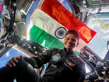 National Flag flying high onboard ISS