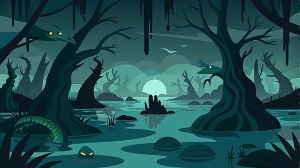 Trump must start cleaning up the swamp (image licensed to author)