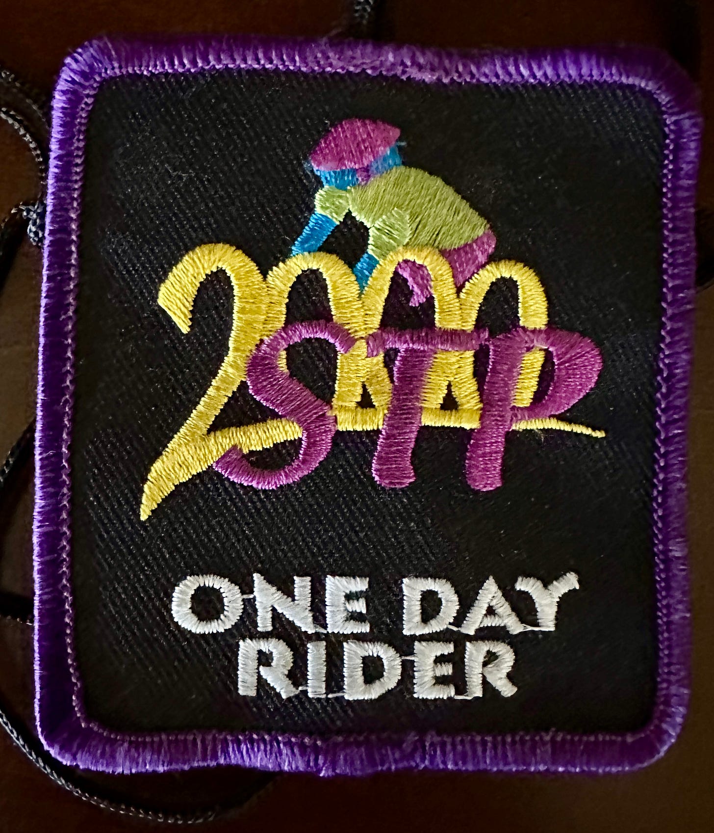 Patch from single-day bike ride Patch from single-day bike ride