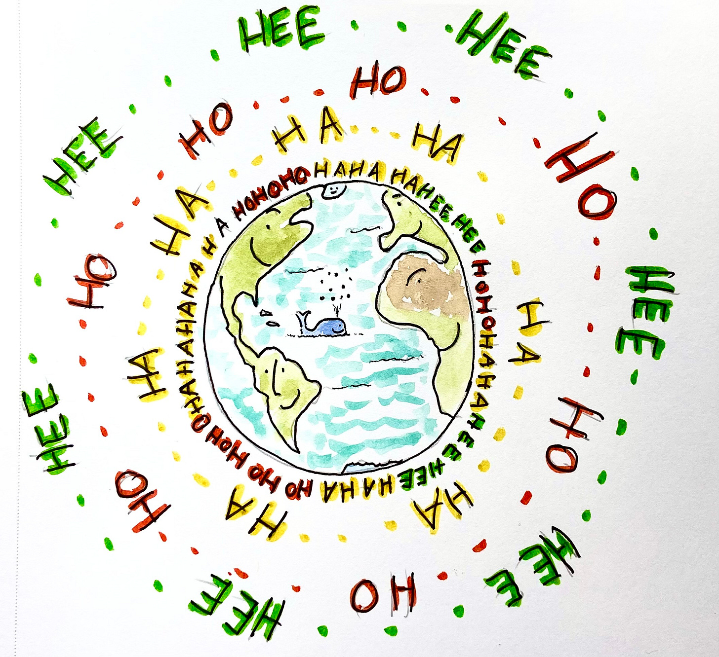 world surrounded by laughter