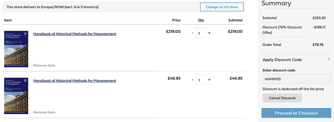 Discounts applied for the Handbook