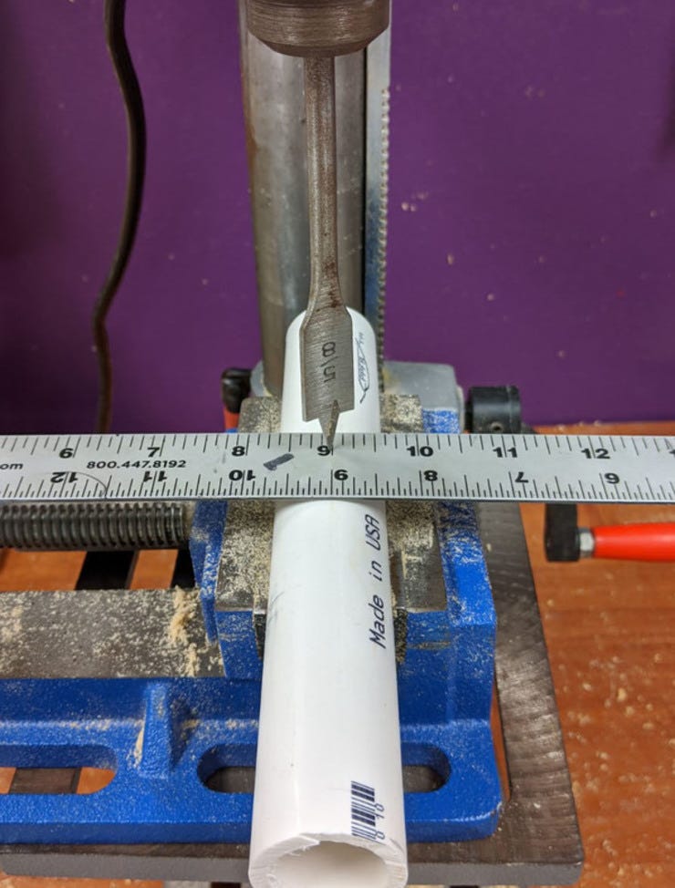 The high point of a pipe.