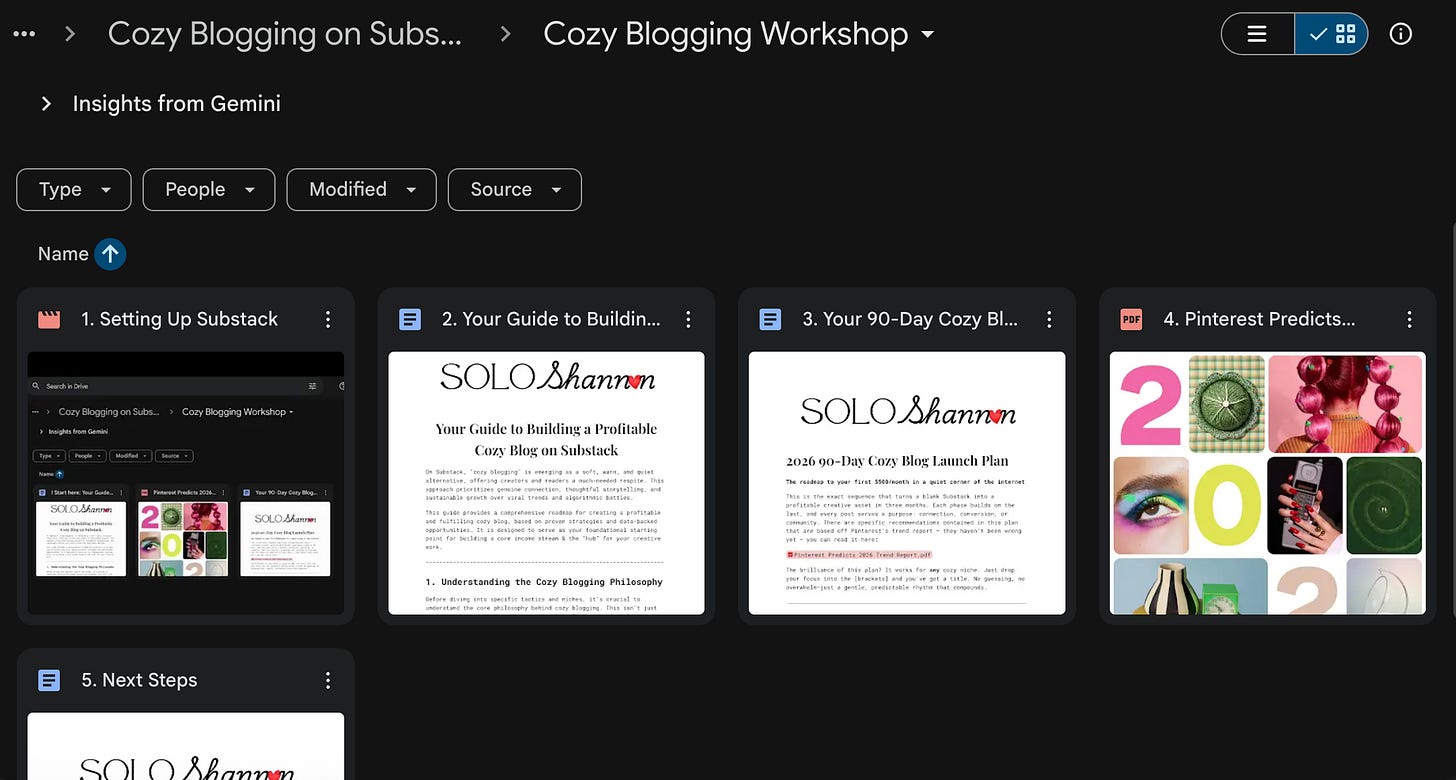 Cozy Blog The Cozy Blogging Beginner's Workshop - Your First $500 on Substack