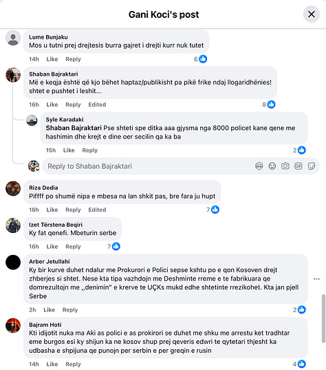 9 Out of 21 Screenshots from Gani Koci's Post.