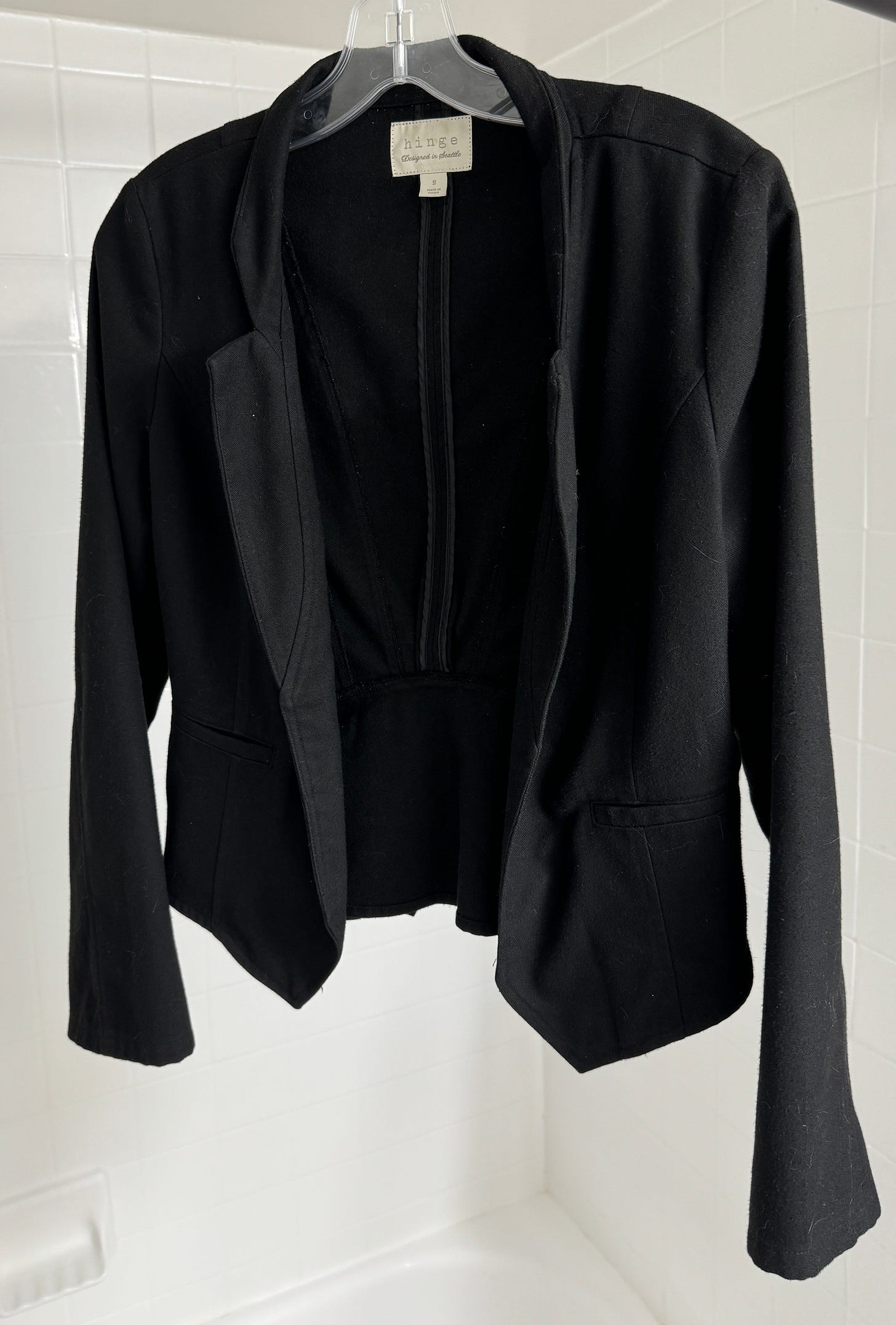 a sporty black blazer